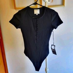 Privacy Please Black Body Suit X-Small